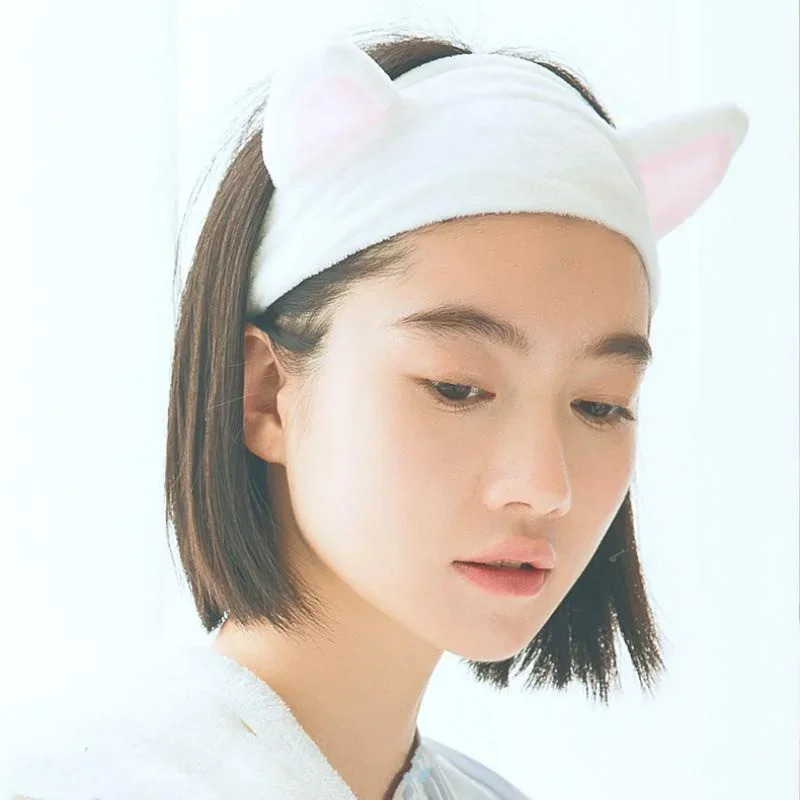 Lovely Makeup Cute Fashion Cat's Ear Headband  Hair Band Bath Sponges