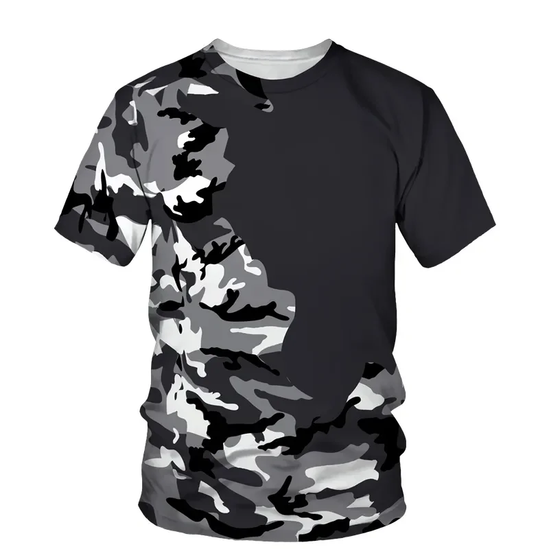 2026 Men Women Camouflage T Shirt Summer Casual Round Neck Short Sleeve Tee Outdoor Sportswear Jungle Tough Guy Top
