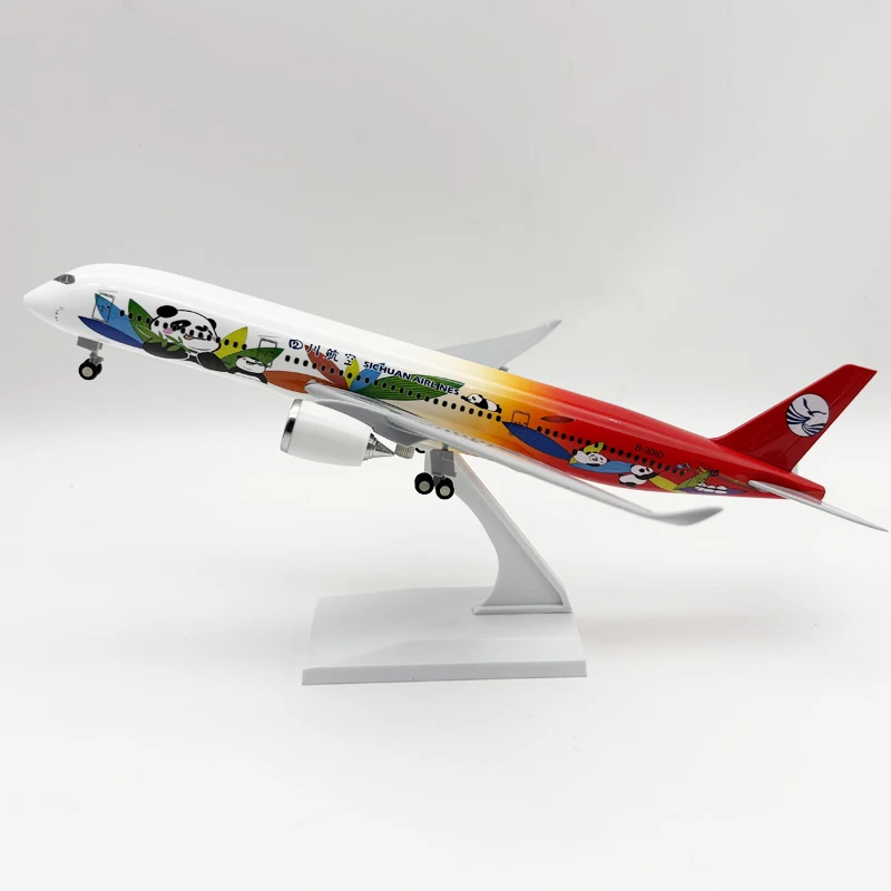 

30cm A350 Sichuan Airways Diecast Airplane Toy 1/250 Scale Plane Resin Aircraft Models With Wheels & Lights Kids Collection Gift