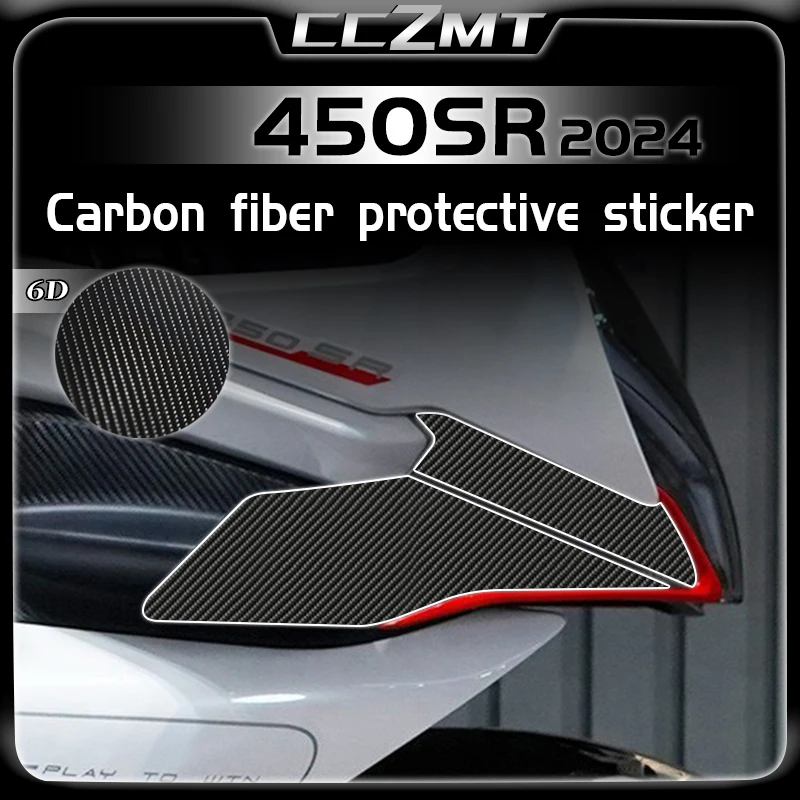 

For CFMOTO 450SR 450sr 2024 6D carbon fiber fuel tank stickers body protection stickers decorative printmaking accessories