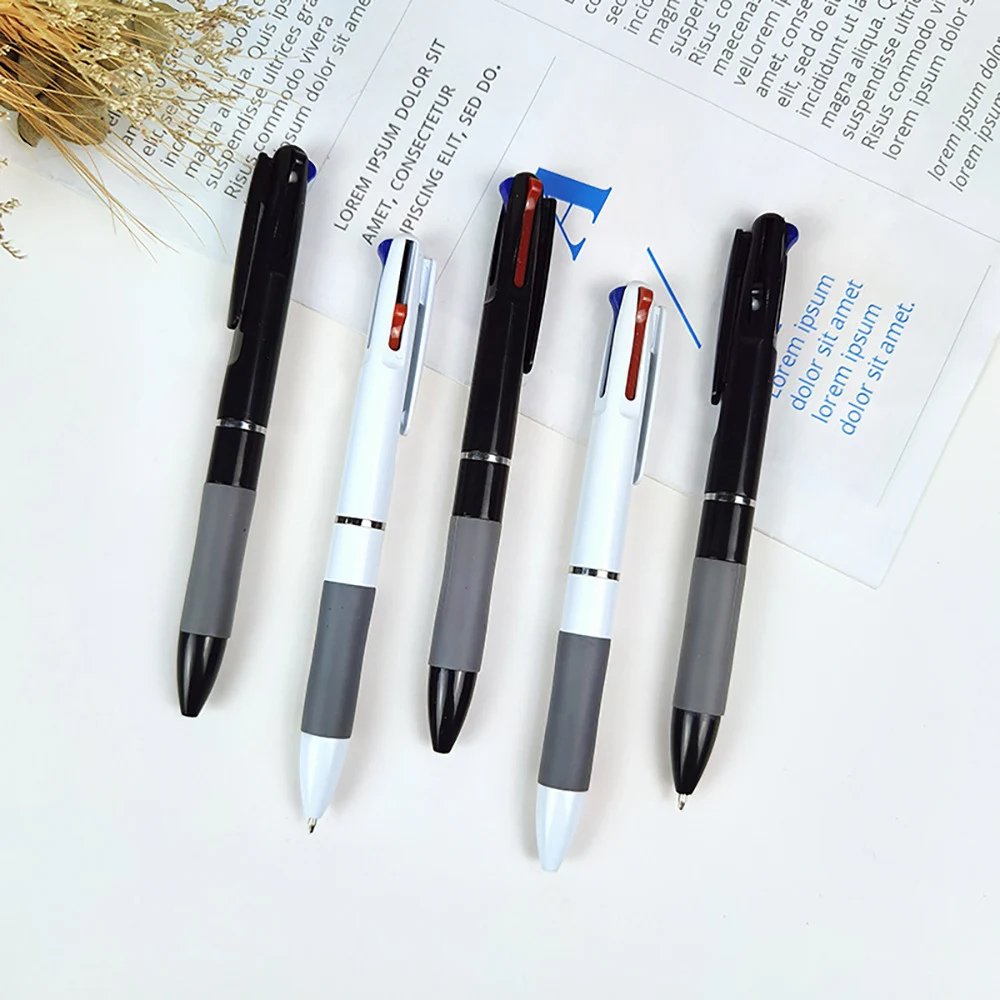 2/4pcs MultiColor Pen 3 in 1 Colorful Retractable Gel Pen 0.5mm Color Ink Refills For Student School Gel Pens Stationery