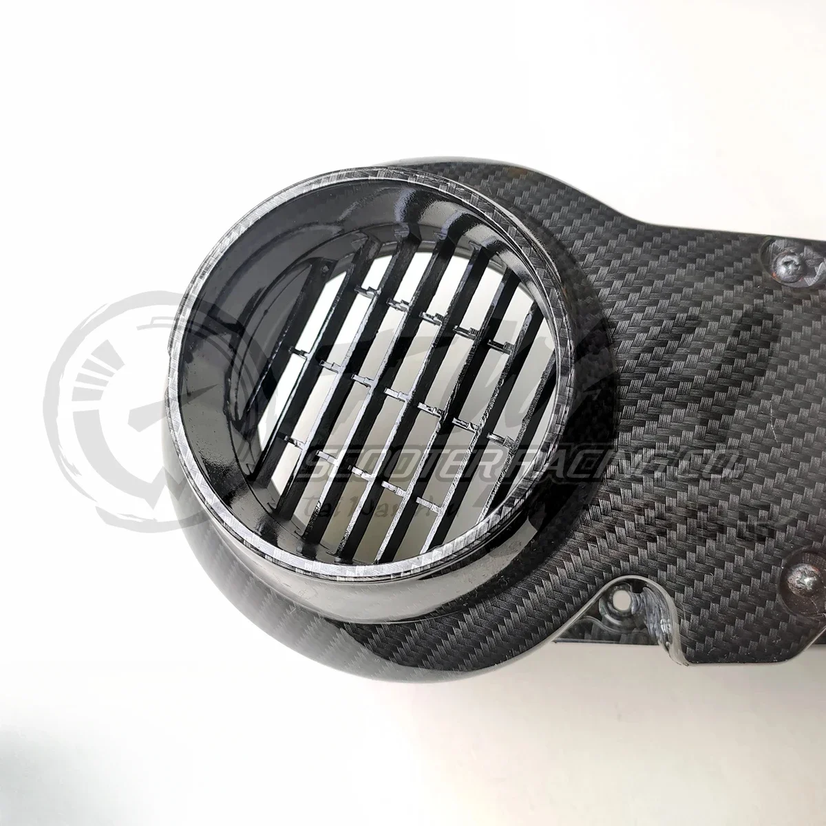 

Part of the carbon design fan cover for TWH DIO motorcycle racing cars