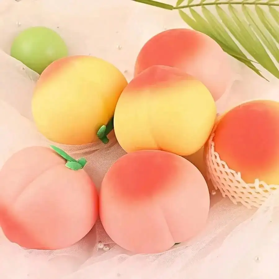 Simuliertes Pfirsich-Squishy-Spielzeug mit Farbverlauf, weiches Quetsch-Fidget-Spielzeug zur Stresslinderung, ASMR-Dekompression, Desktop-Scherzartikel – Detail 3
