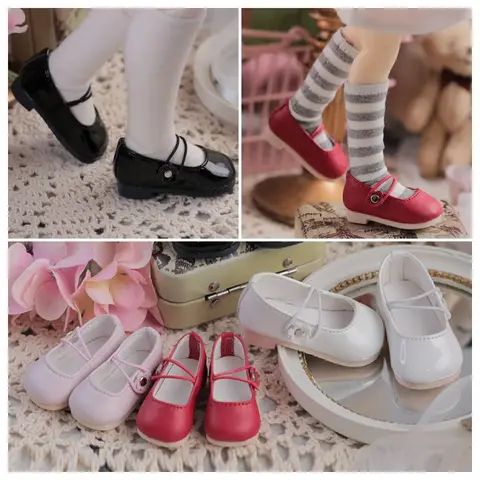 1/6 BJD Shoes Simulation Leather Sweet Princess Shoes 30cm Doll Shoes Accessories ( for 4cm Feet )