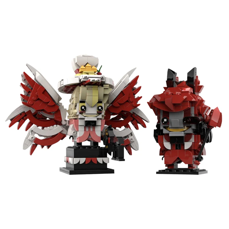 Anime Figures Alastor&Angel Building Blocks MOC Hazbined Hell Hotel Demon Brickheadz Model DIY Toys for Children Birthday Gift