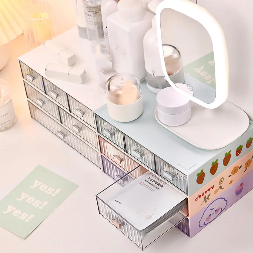 Scatola portaoggetti in plastica per applicazioni larghe per l'organizzazione fai-da-te ed efficiente Cancelleria a linea liscia Rosa 1 cassetto