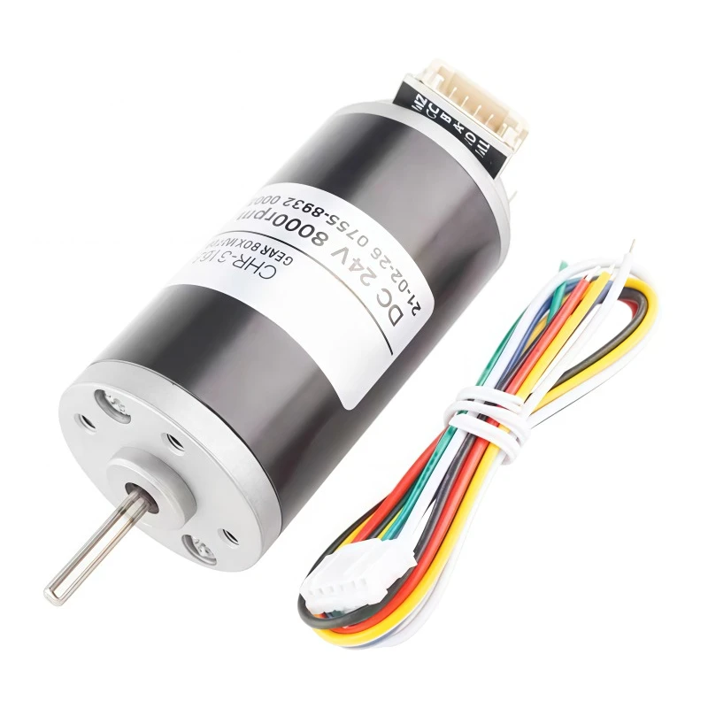 Permanent Magnet DC Hall Encoder Motor CHR-3162 ABHL, Circular Output Shaft, Low Noise, Adjustable Speed Motor