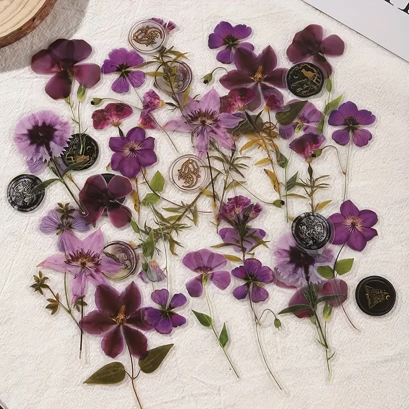 40 sztuk eleganckich naklejek w stylu vintage w kwiaty: wzmocnij swoje projekty DIY, albumy i czasopisma dzięki łatwej w aplikacji naklejce Retro Bloom