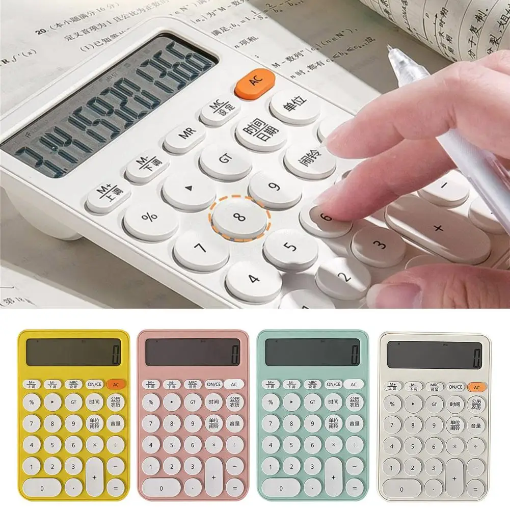 Countertop Calculator 12-digit Calculator 12-digit Mini Calculator with Buttons Lcd Display for Office School for Students