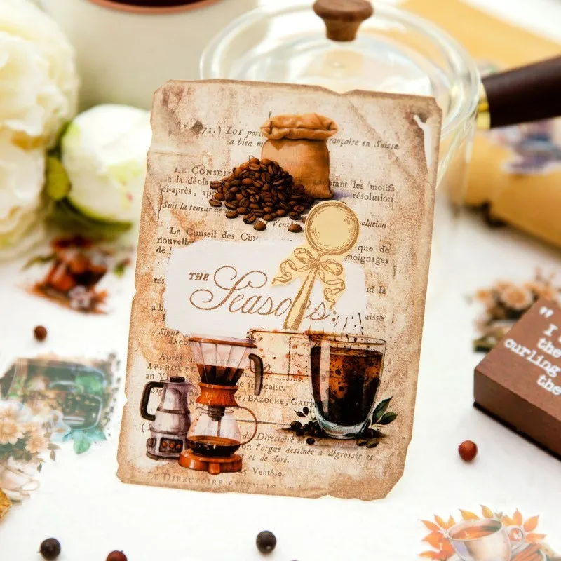 30 Pcs Scrapbooking Set di adesivi fai da te bevanda al caffè chicchi di caffè ramo tazza pentola adesivi autoadesivi decorazione per Album fai da te