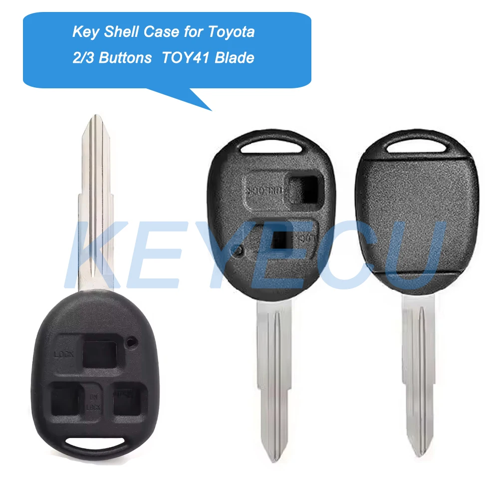 Remote Key Shell 2/3 Buttons Uncut TOY41 Blade for Toyota Yaris Echo Corolla MR2 Prado Hiace Previa Tarago 2000-2011 1/2/5 PCS
