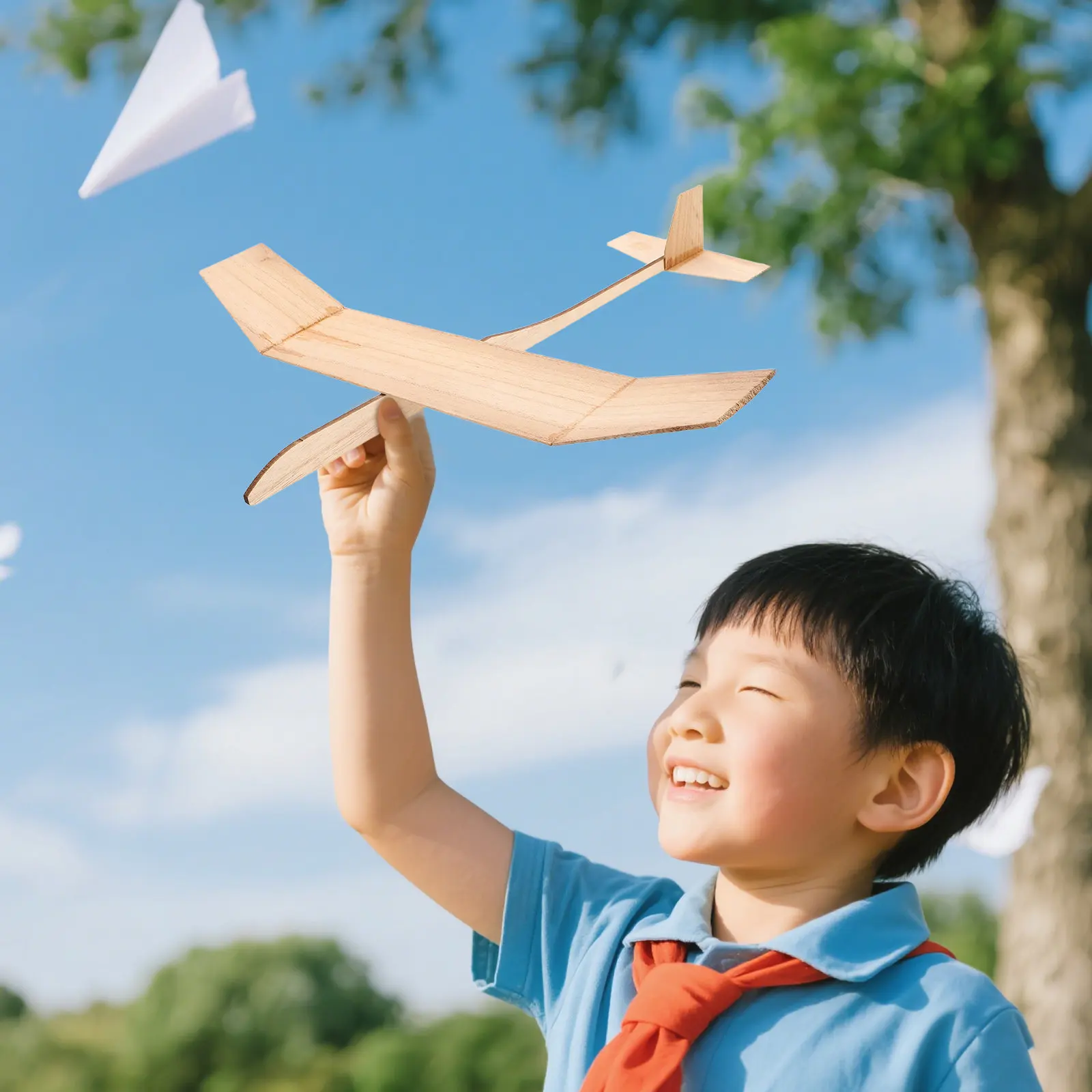 

Hand-Thrown Wooden Glider Airplane DIY Paint Craft for Kids Portable Lightweight Outdoor Fun Stable Flight Handicrafts Toy