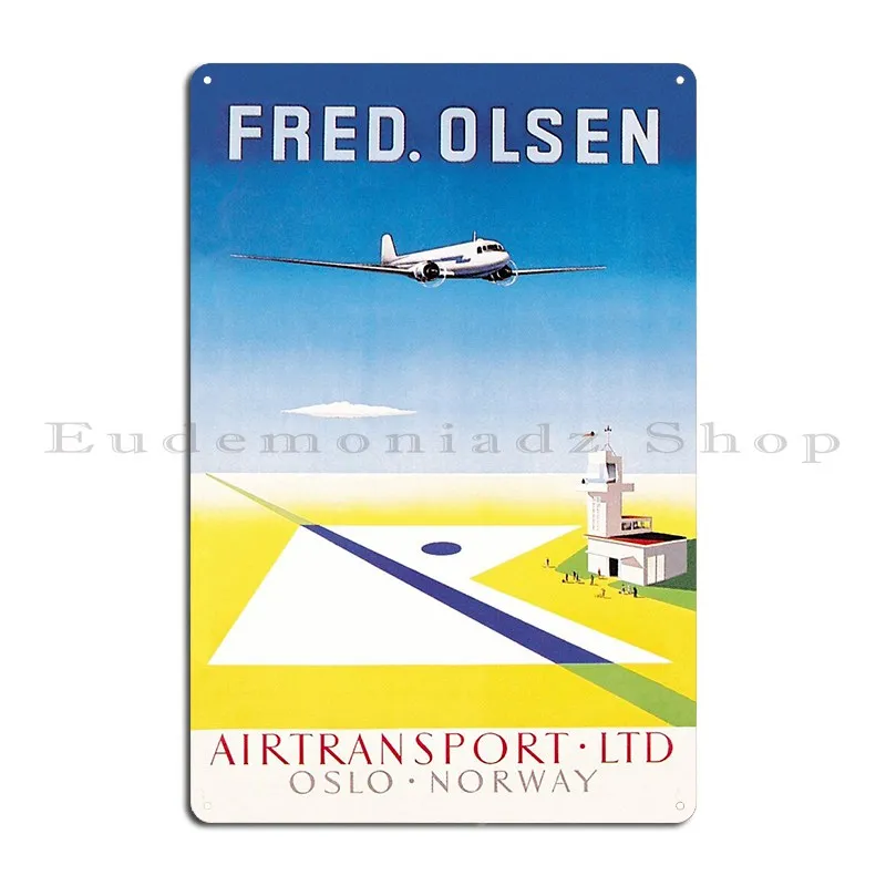 Fred Olsen Airtransport Ltd Oslo Norway Metal Signs Living Room Plaques Design Cinema Designing Tin Sign Poster