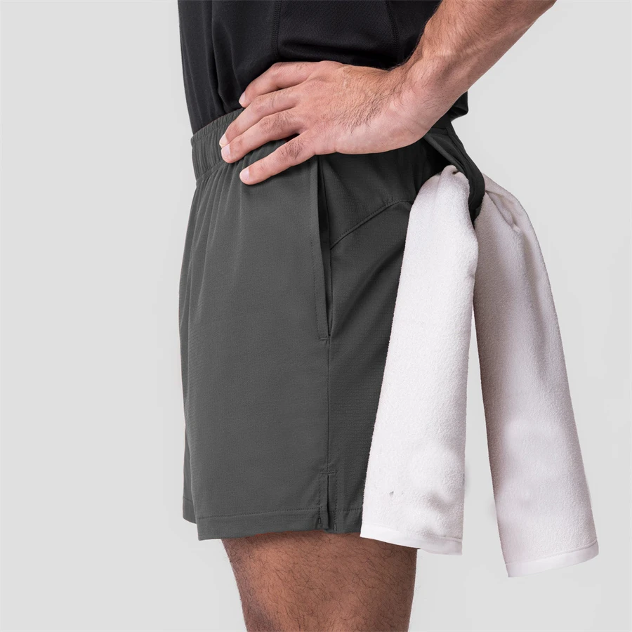 2023 Summer New Gym Jogging Exercise Men's Shorts Men Sports Fitness Quick-drying Multiple pockets Running Shorts