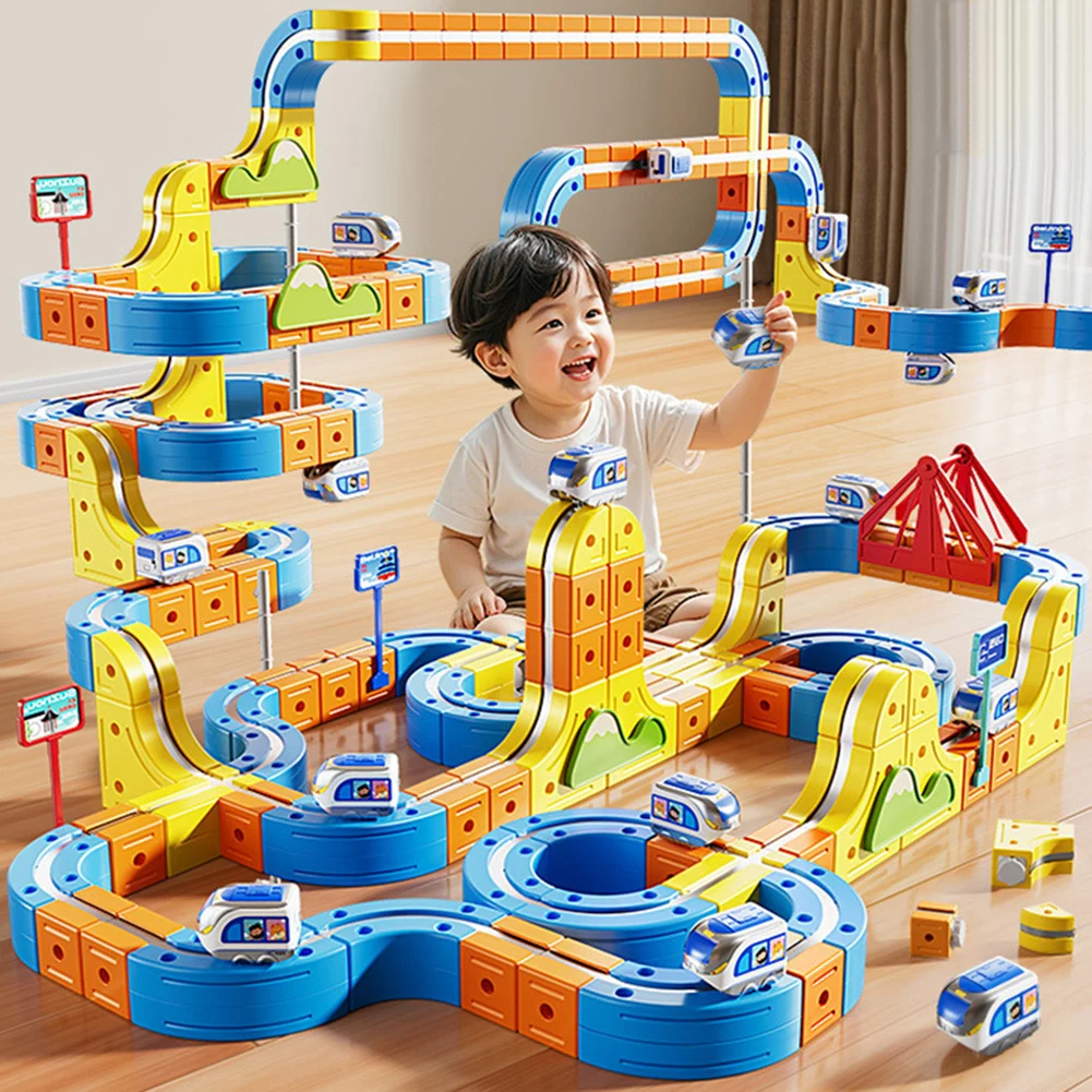 Electric Trains Set Flexible Race Track STEM Learning Toy Present Birthday Present