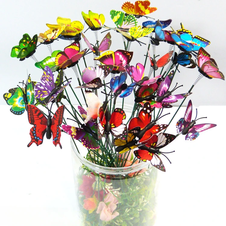 1PC Bunch of Butterflies Garden Yard Planter Colorful Whimsical Butterfly Stakes Decoracion Outdoor Wedding Party Decoration