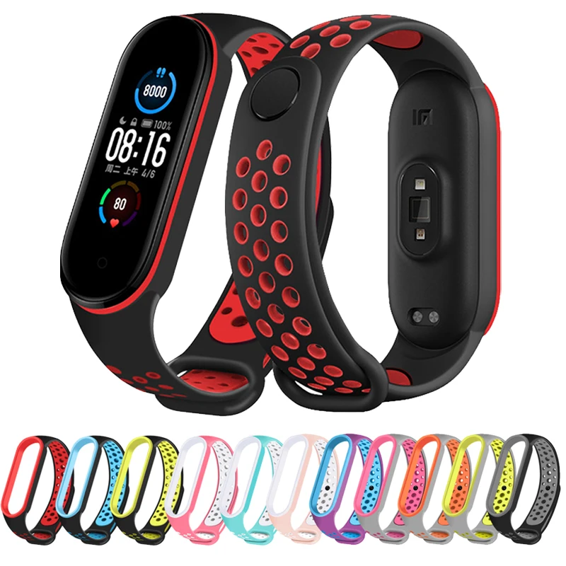 Silicone Pulseira de Substituição para Xiaomi Mi Band, Pulseiras, Sport Pulseira, Smartwatch Acessórios, 7, 6, 5, 4, 3