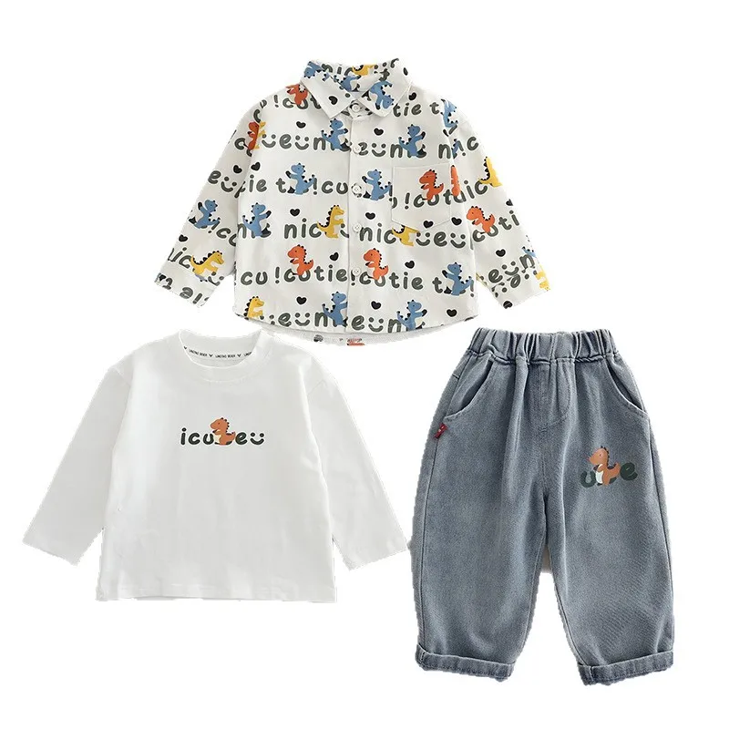 

New Spring Autumn Baby Girls Clothes Suit Children Boys Jacket T-Shirt Pants 3Pcs/Sets Fashion Infant Clothing Kids Tracksuits