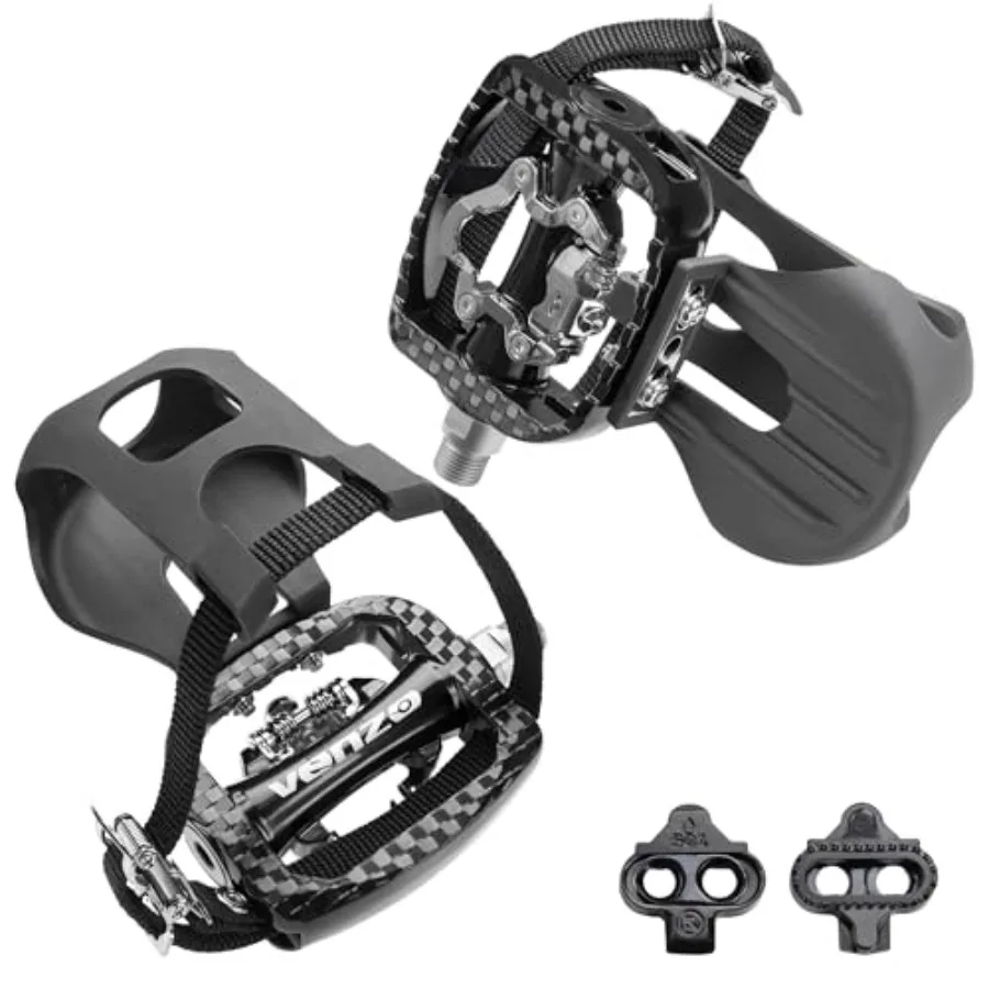 

Bike Clips and Pedals - Compatible with Shimano SPD - or Bicycle Clips and Cleats for Fitness Indoor Exercise Bikes