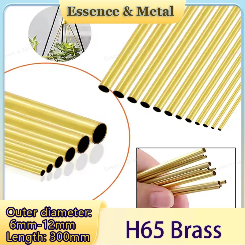 2PCS Brass Round Tube Outer Diameter: 6/6.5/7/7.5/8/8.5/9/9.5/10/10.5/11/12mm H65 Capillary Copper Tube Wall Thickness: 0.2-3mm