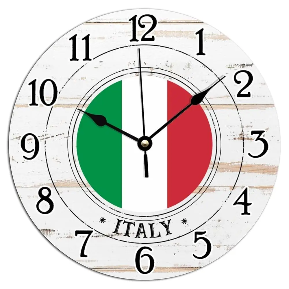 

Flag Of Italy Decorative Wall Clo Italy Pvc Wall Clo Patriotic National Symbolic Wall Clocks Battery Operated Wall Clo For