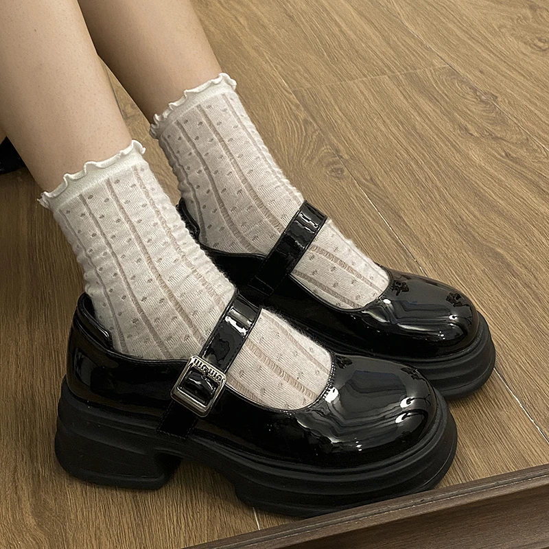 

Туфли-лодочки женские с ремешком и пряжкой, однотонные кожаные туфли-оксфорды, квадратный средний каблук, летняя обувь для отдыха