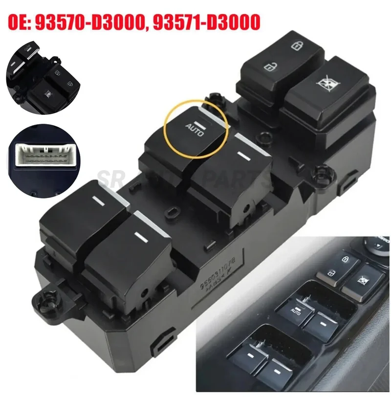 93571-D3000 LHD Door Master Power Window Switch For Hyundai Tucson 2016-2018