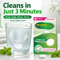 Denture Cleaning Tablets Fresh Breath Denture Cleaner Tablets for Retainers Mouth Guards Braces Oral Care 2