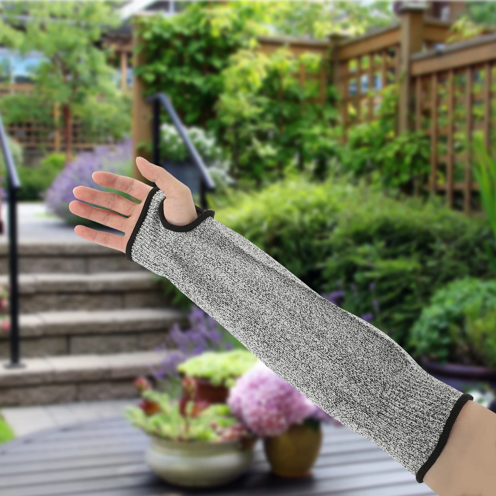 

Anti Cut Wrist Guard Cut Resistant Arm Sleeve Forearm Protection Cover Security Sleeve Gardening Grey One Size Fits All Elastic