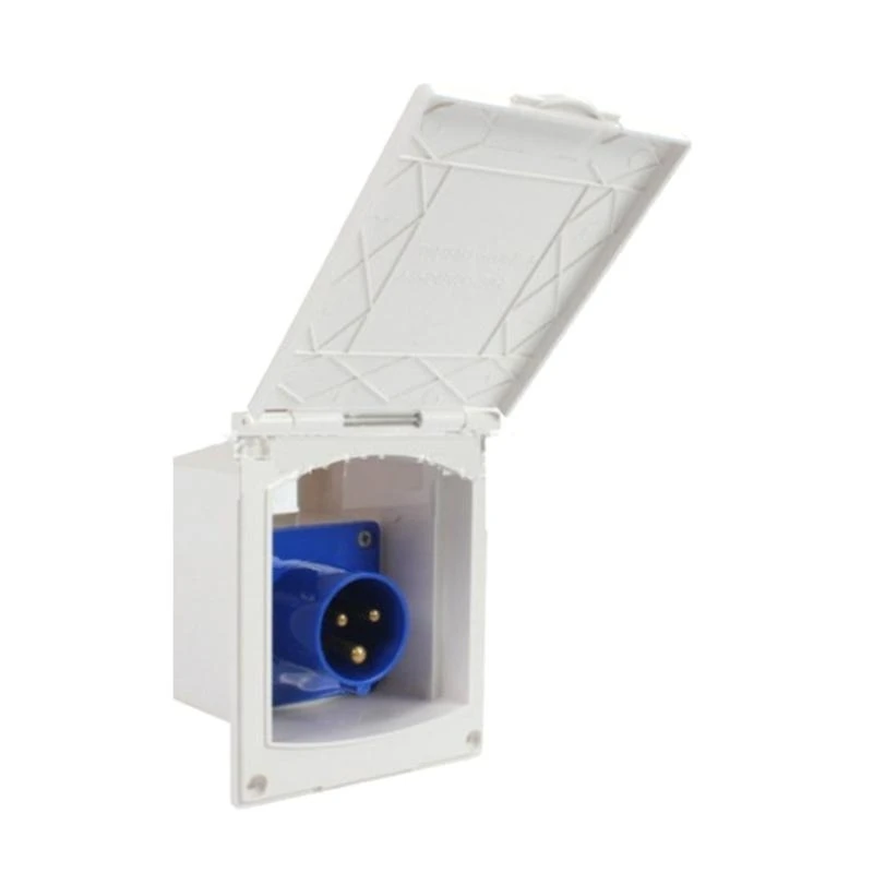 D5BE ExternalFlushHookUp for RVs Campers Marine Motorhomes Main Inlet SocketPlug Socket With Cover 220V-240V 16A 23A