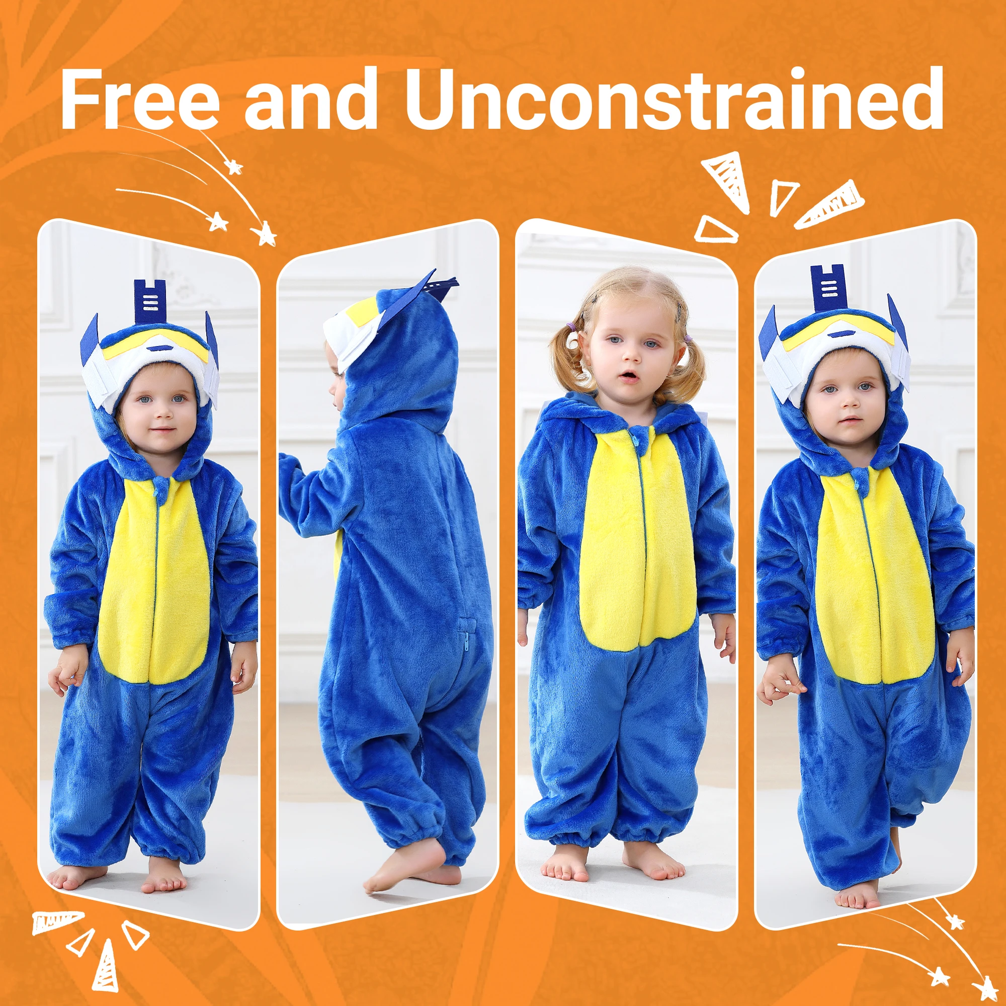 MICHLEY Halloween Cosplay Neugeborenes Baby Mädchen Kleidung Strampler Cartoon Giraffen Kostüm Jumpsuit Winter Warmer Einteiler Outfit für Jungen – Detail 5