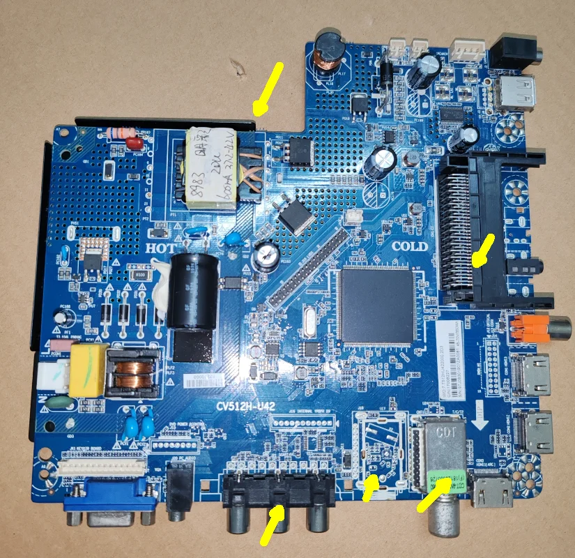 

CV512H-U42 Three in one TV motherboard multiple different interfaces compatible with different screens