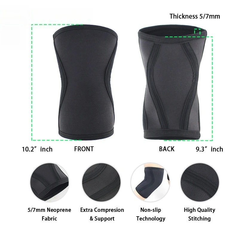Neoprene Heavy-Duty Thickened Diving Material Sports Fitness Weightlifting Squat Knee Pads Outdoor Wholesale 7mm