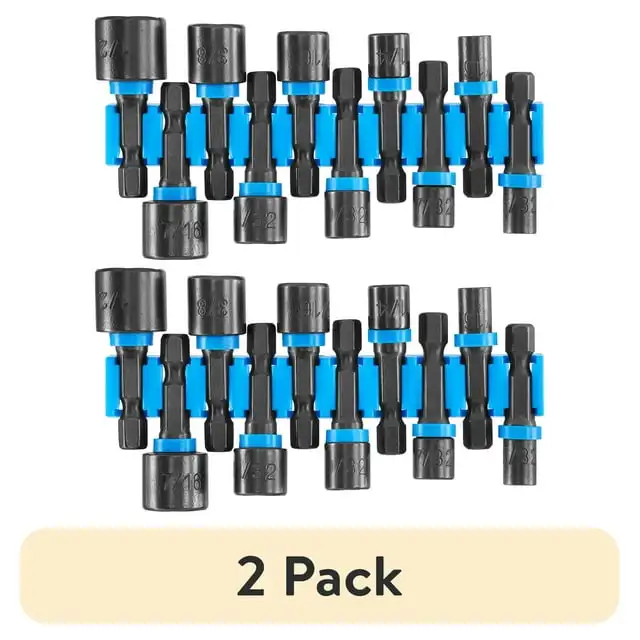 

(2 pack) HART 10-Piece Impact Rated Assorted Nut Driver Set, 10 Count