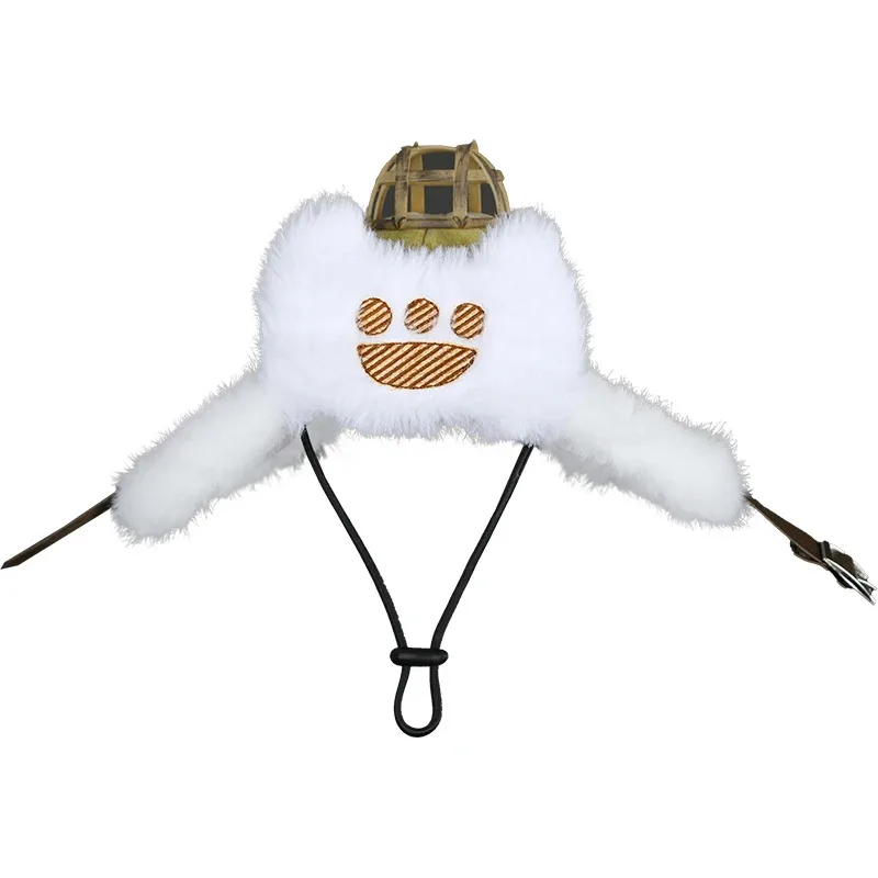 Wild White Palico Cat Hat Felyne Cosplay Costume Prop Winter Lovely Furry Plush Palico Hat Daily Comic Con Cute Pet Hat