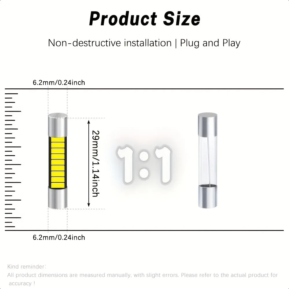 6PCS T6.3 White 29MM 1.1