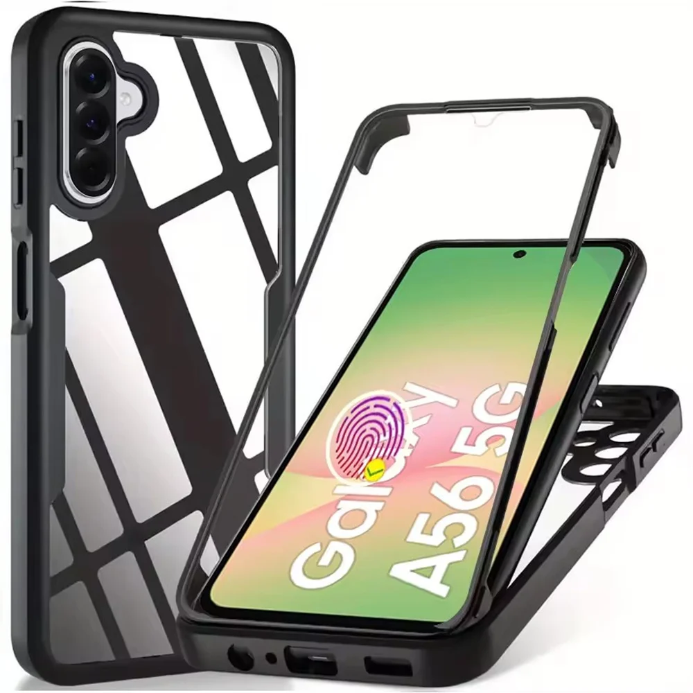 

360-защитный чехол для всего тела Funda для Samsung A56 A36 A55 A54 A16 5G A34 A53 A14 A52 A73 A32 A52S A13 Противоударный мягкий чехол