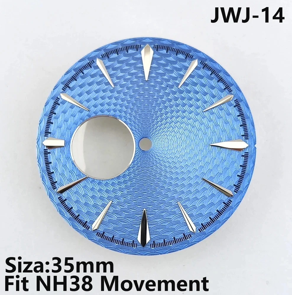หน้าปัดนาฬิกา NH38 35มม. เหมาะสำหรับนาฬิกาอุปกรณ์เสริมสำหรับการเคลื่อนไหวของ NH38ไม่มีหน้าปัดเรืองแสงโลโก้ที่กำหนดเอง