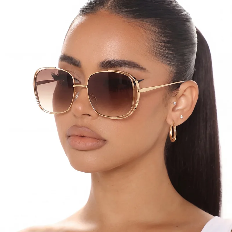 New Sunglasses Anti-ultraviolet Hollow Frame Large Frame for Face Modification Fashion Internet Hot Sunglasses