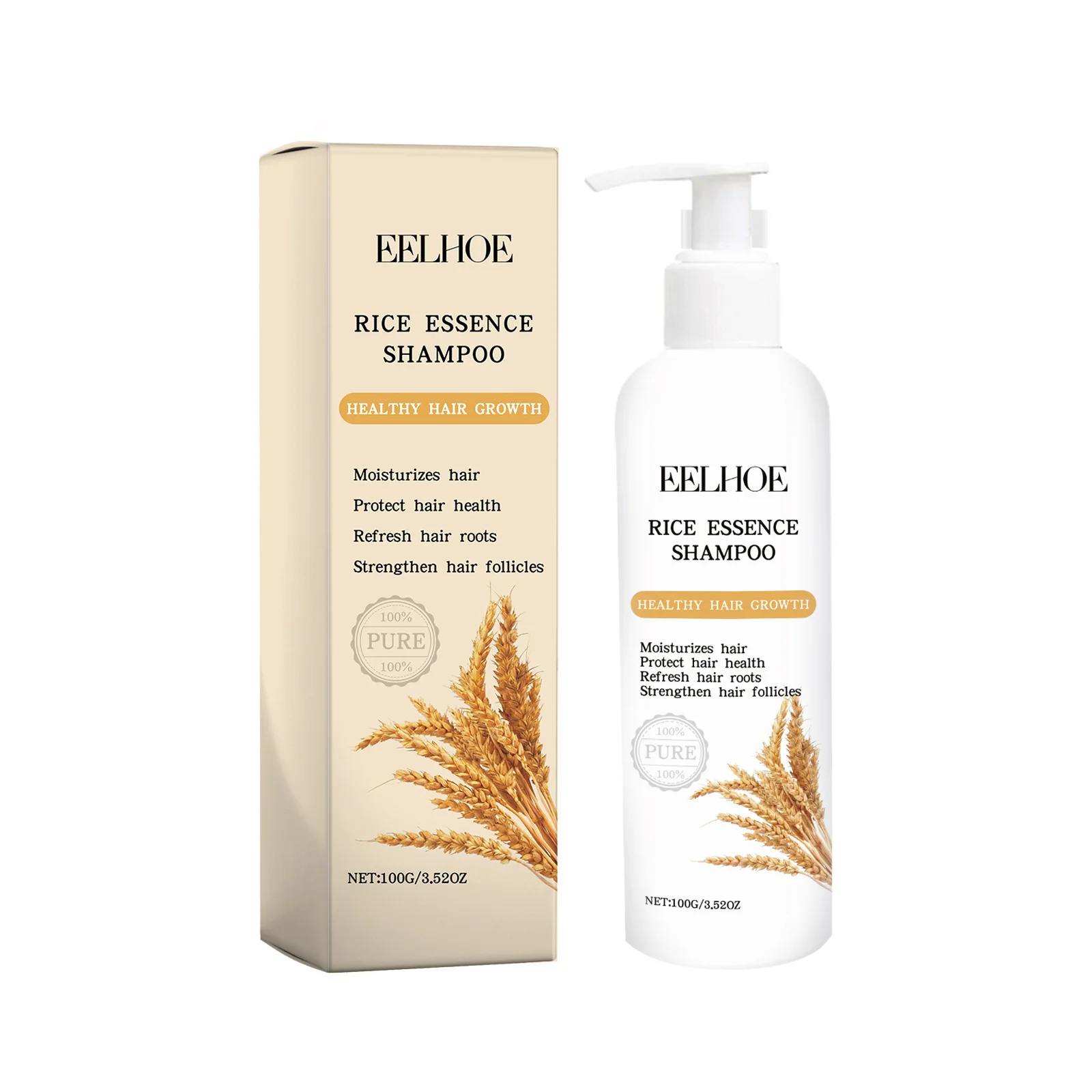 Rice Shampoo and Conditioner for Hair Growth Moisturizing Scalp Deep Cleansing to Strengthen Hair Oil of Rosemary Shampoo 100g