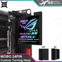 MOBO 24PIN Custom Image 5V Converter Lighting Power Supply 24P To 90/180 Degree Motherboard Adapter Connector Steering Head MOD