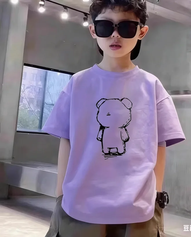 Nickelodeon Spring and Summer 100% Cotton Short-Sleeved T-Shirt - Cute Cartoon Print - Versatile Top for Boys and Girls