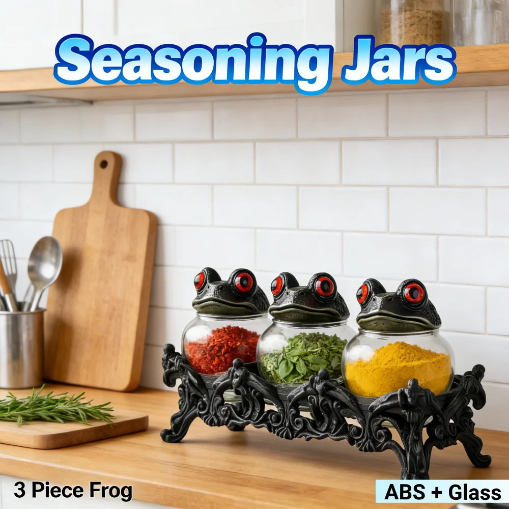

Ручная работа, ведьминская лягушка, аптекарийные банки для специй, контейнеры для приправ, 3-х предметный набор банок для специй в виде лягушки, контейнер для хранения, банки для приправ