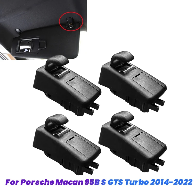 4PCS Car Interior Sun Visor Clip Hook Bracket 95B857561 For Porsche Macan 95B S GTS Turbo 2014-2022 Sunvisor Retainer