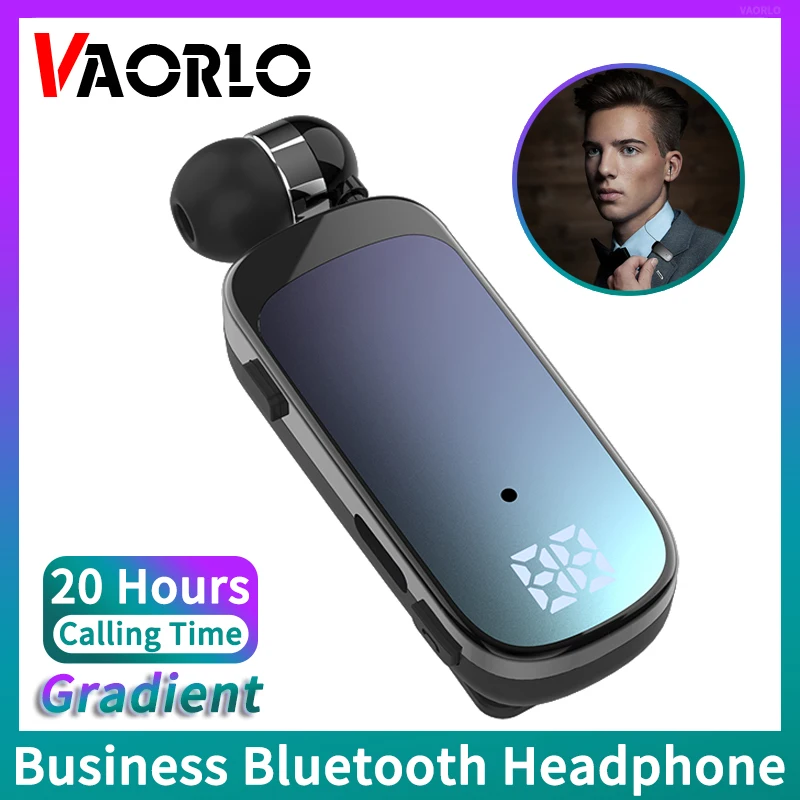 # K65 Lavalier Business Bluetooth 5.2 Headset Talk/Music Time 20 Hours LED Digital Display Noice Cancelling Wireless Earphones