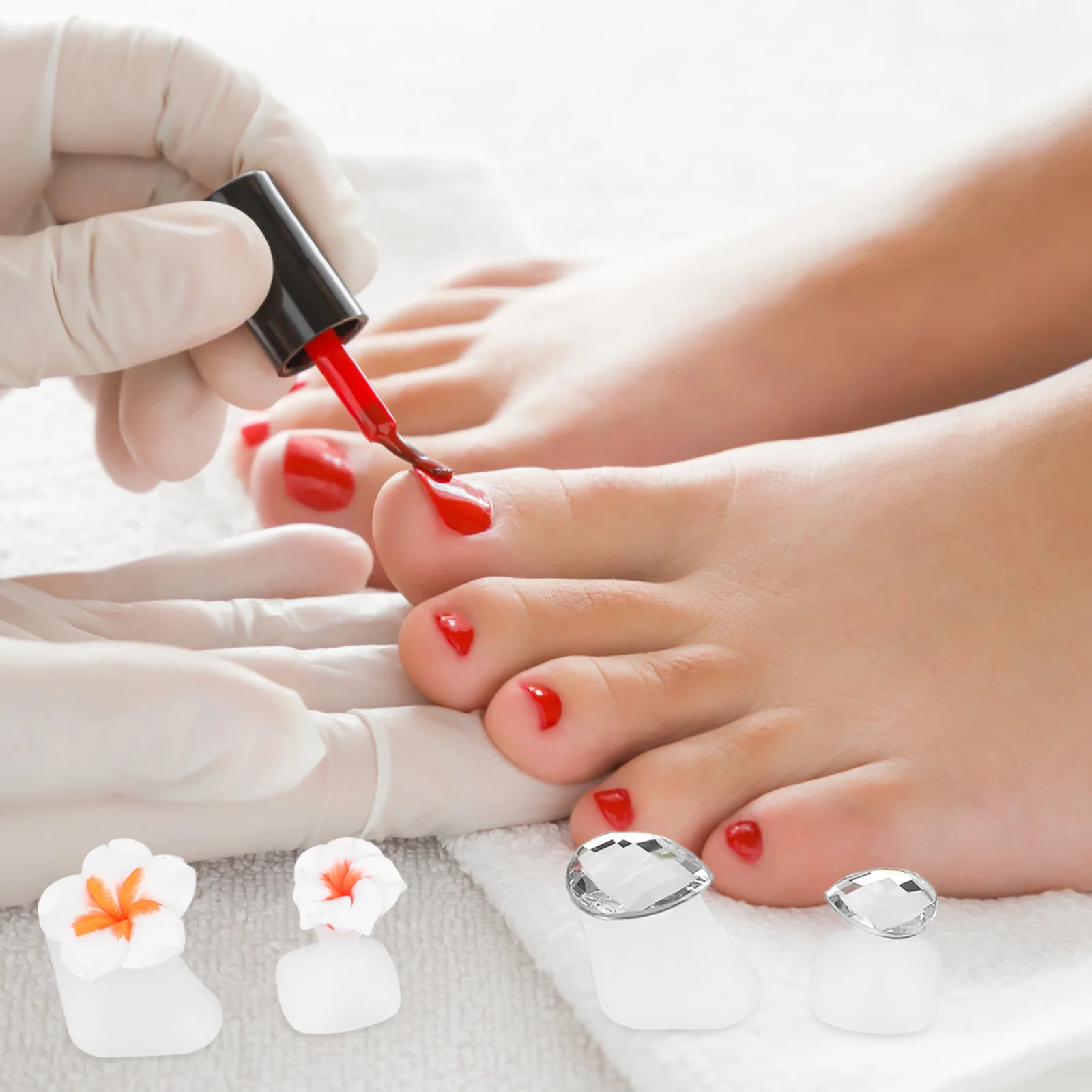 

3Sets Silicone Toe Nail Separators Soft Toe Spreaders Pedicure Accessories Nail Art Tools for Professional Home Use