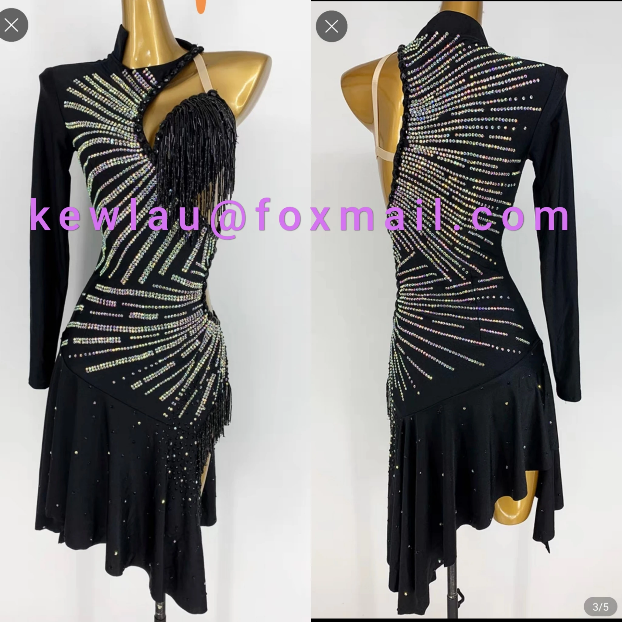 

WHYNOT DANCE Full Stones Customized Latin Rumba Salsa Dance Competition Costume Dress Fast Free Shipping for Girls or Women