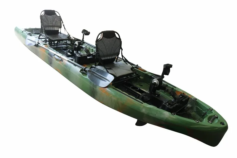 

Vicking 2-местный каяк с двойной педалью, модульный жесткий пластиковый рыболовный каяк с системой привода педали для океанских вод