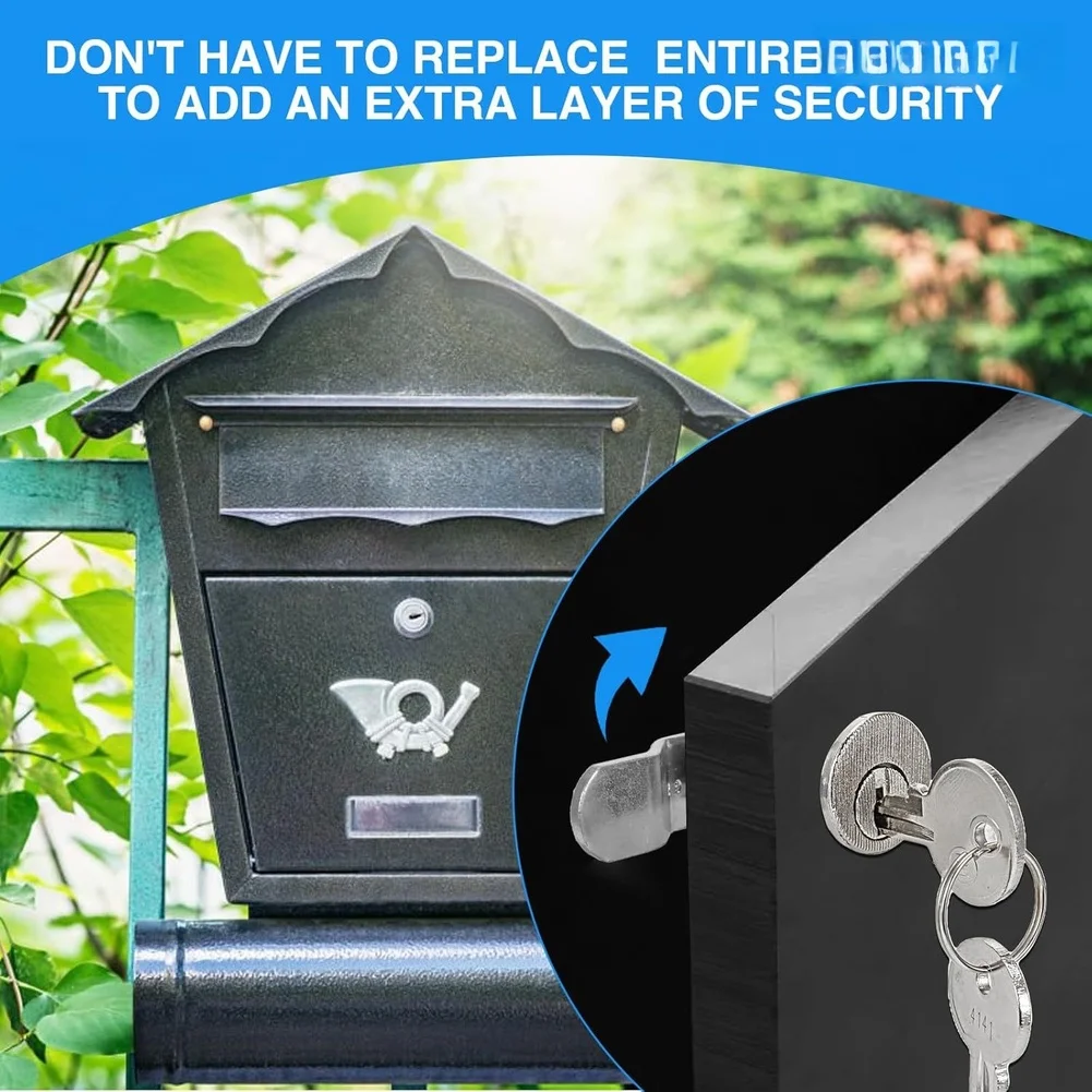 Mailbox Lock 5 Pieces Nickel Plated Cam Lock With Keys For Mailbox Newspaper Box Cylinder Cabinet Locker Cam Lock
