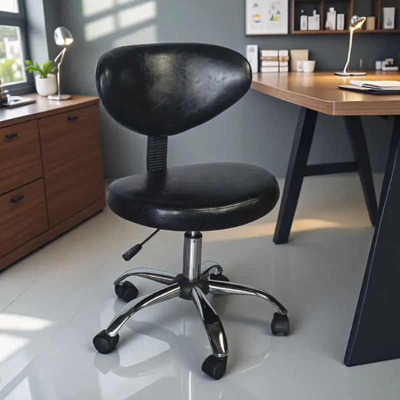 Compact Adjustable Office Chair Ergonomic Swivel Task Chair for Small Spaces Home Desk Seating Movable with Wheels Gaming Chair